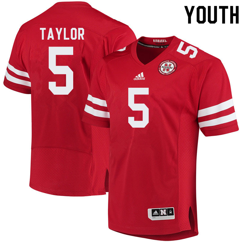 Youth #5 Cam Taylor Nebraska Cornhuskers College Football Jerseys Sale-Red - Click Image to Close